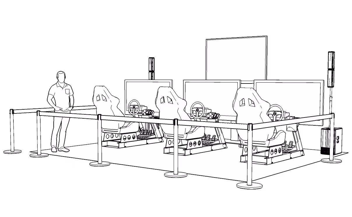 Motorsport-Themed racing simulator event activation and experiences